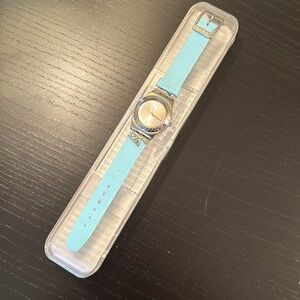 Swatch light blue watch Swiss made